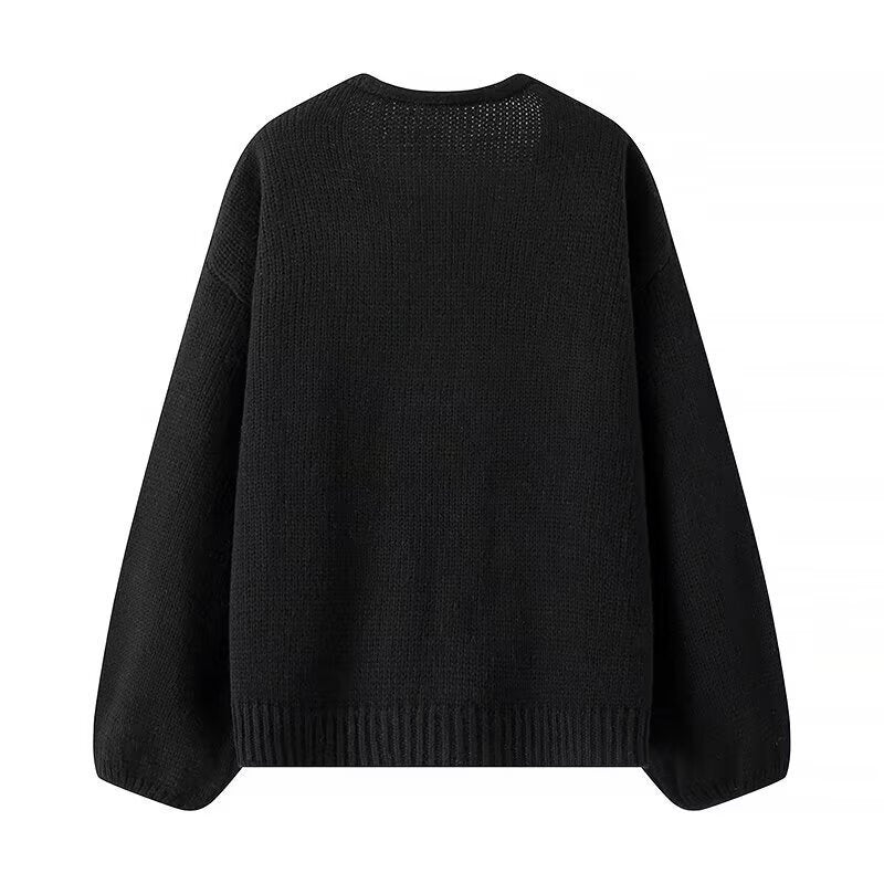 Cardigan en tricot stylé pour femme avec des nœuds glamours sur le bas