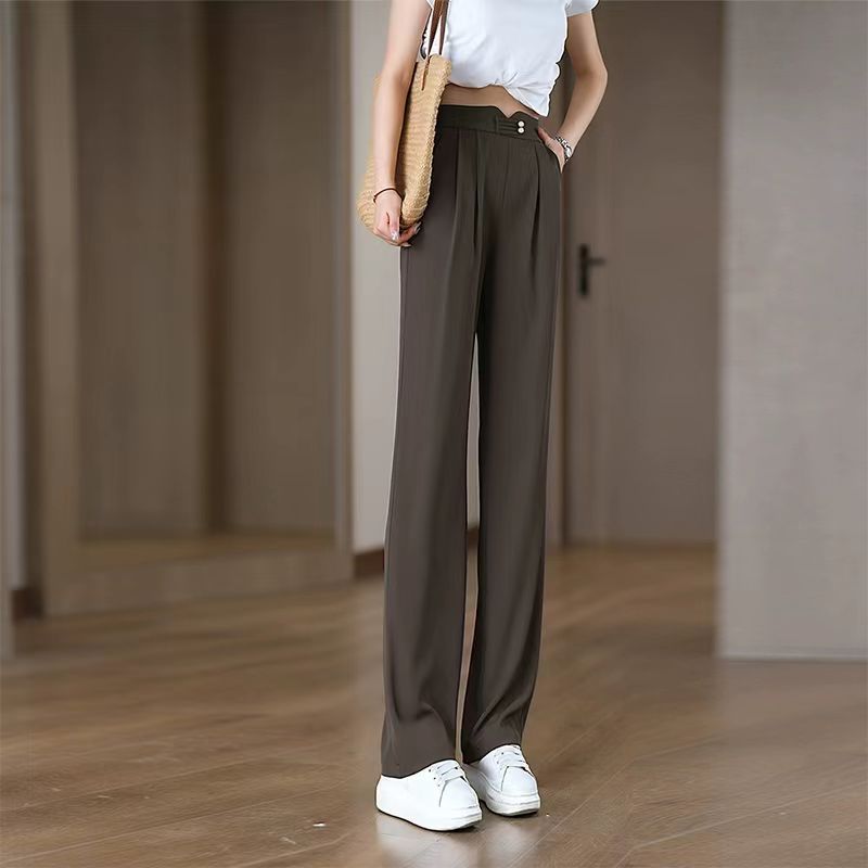 Women Elegant and airy fabric pants with high waist Chic & Stil