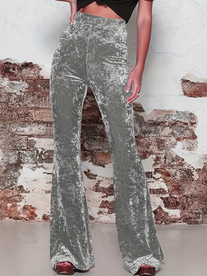 Women's flared trousers in luxurious velvet with high waist Lune London