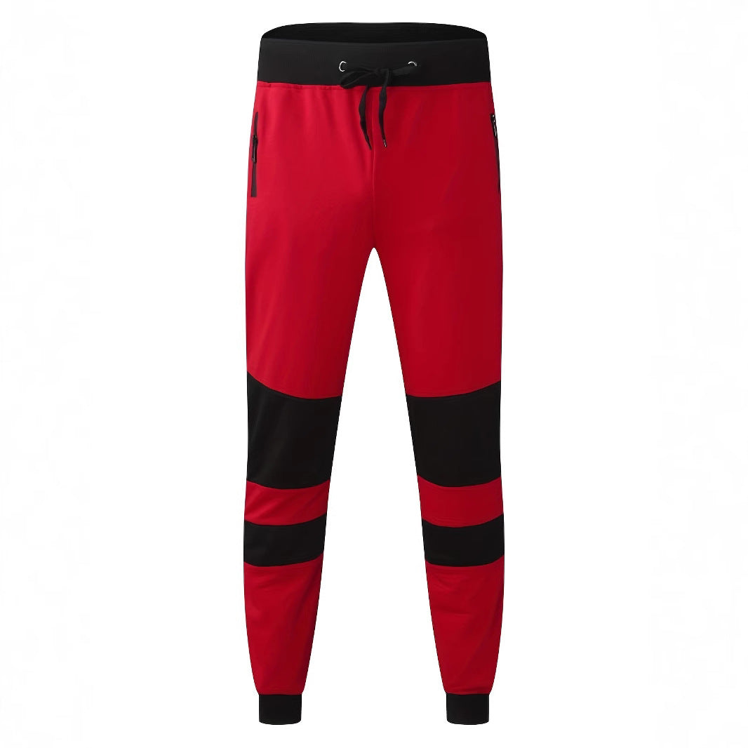 Men's sporty jogger pants with zipper and stylish contrasting panels Lune London