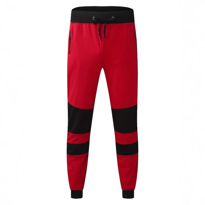 Men's sporty jogger pants with zipper and stylish contrasting panels Lune London