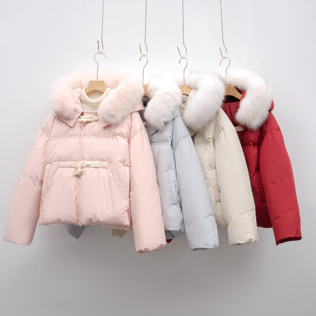 Trendy winter jacket for women with faux fur collar Lune London
