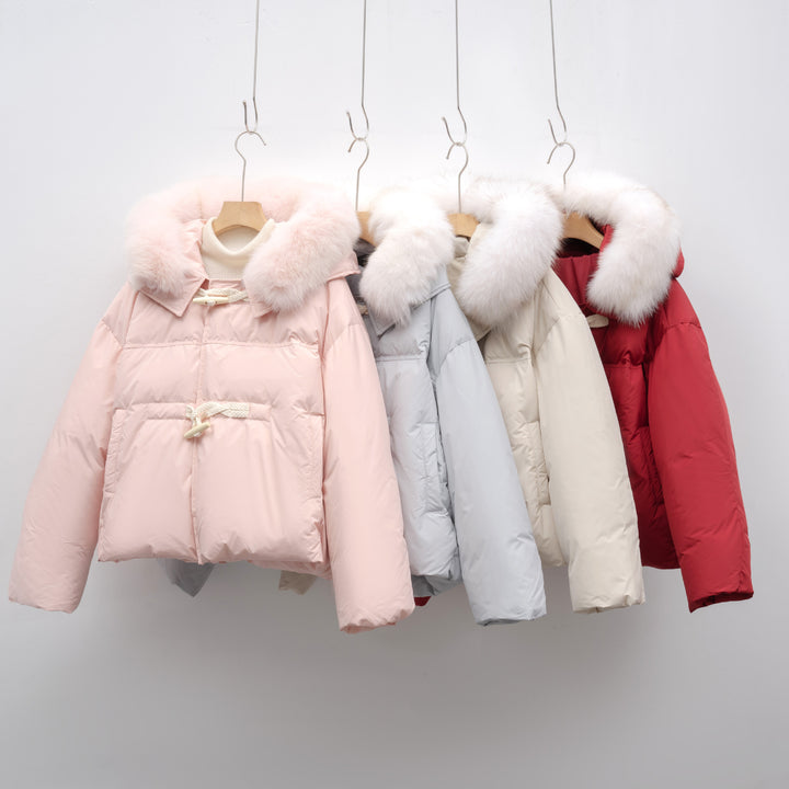 Trendy winter jacket for women with faux fur collar Lune London