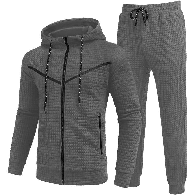 Urban tracksuit jacket for men with practical zippered pockets and structured surface Lune London