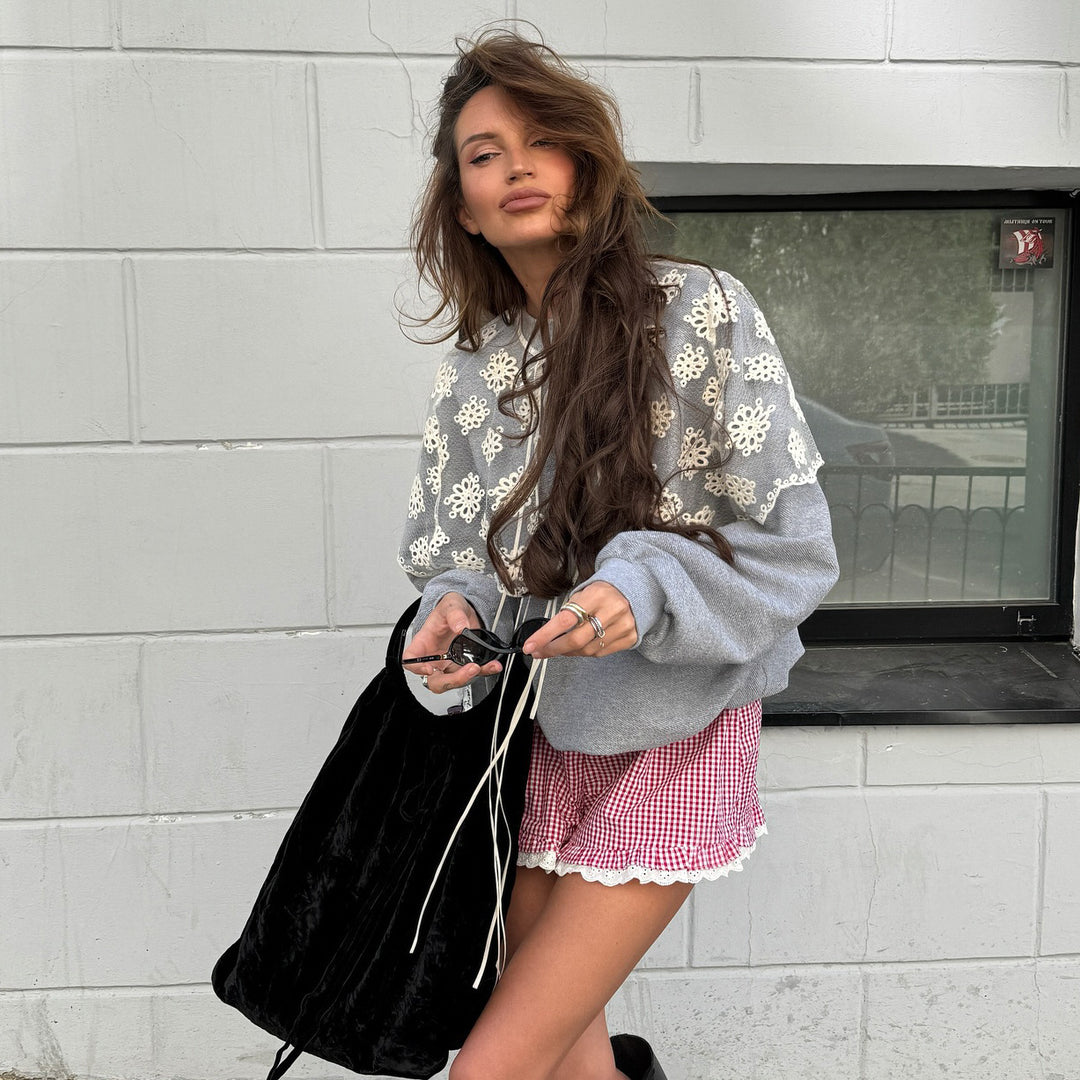 Women's sweatshirt with decorative floral cape Lune London