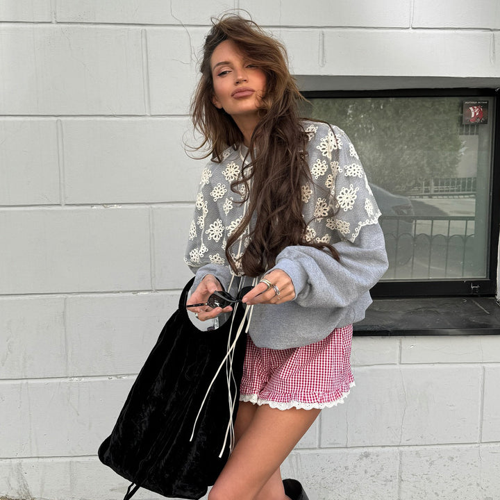 Women's sweatshirt with decorative floral cape Lune London
