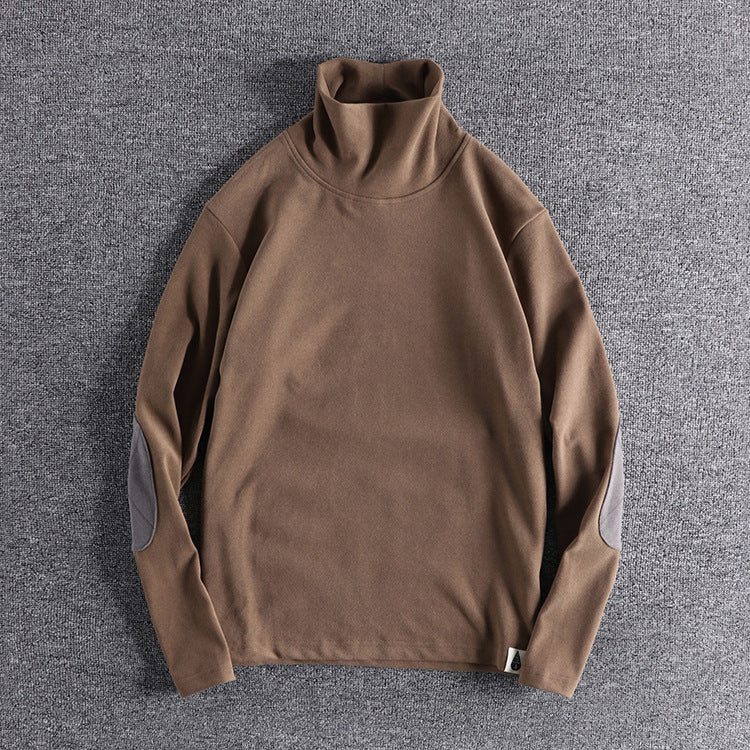 Men's polar fleece sweater with contrasting elbow patches Lune London