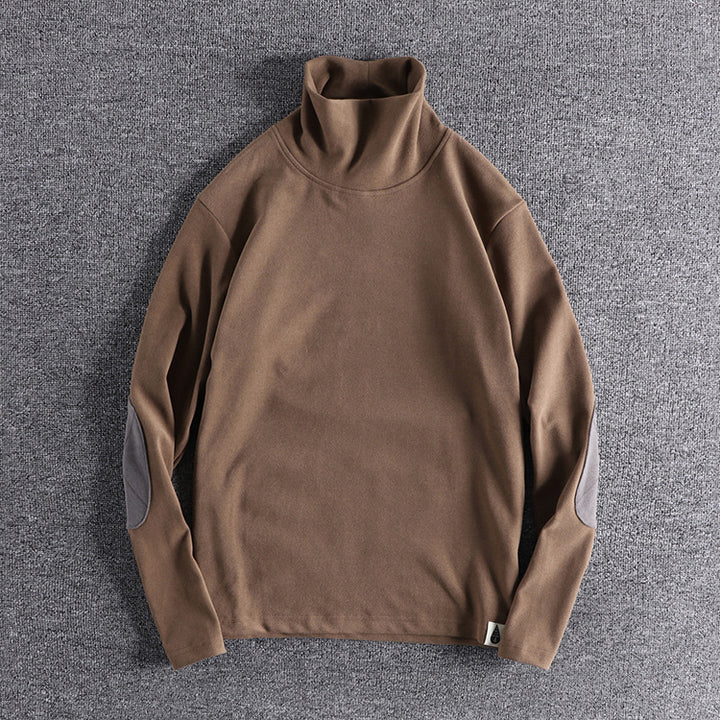Men's polar fleece sweater with contrasting elbow patches Lune London