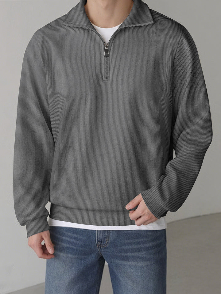 Casual pullover for men with half zipper Lune London