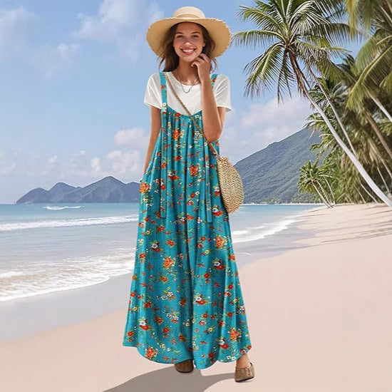 Long cotton dresses for women with straps and pockets Lune London