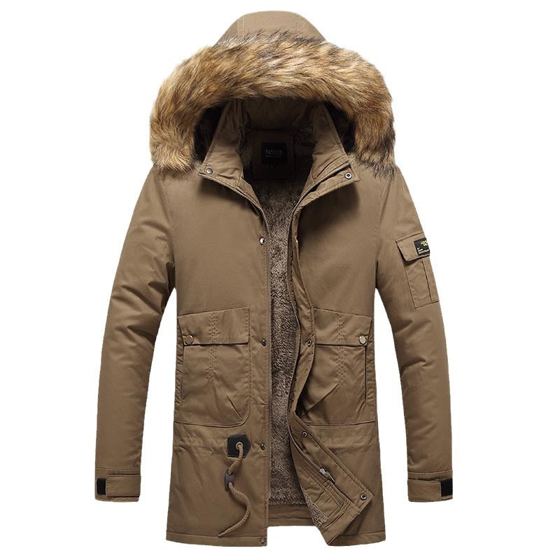 Warm winter parka for men with removable faux fur collar Lune London