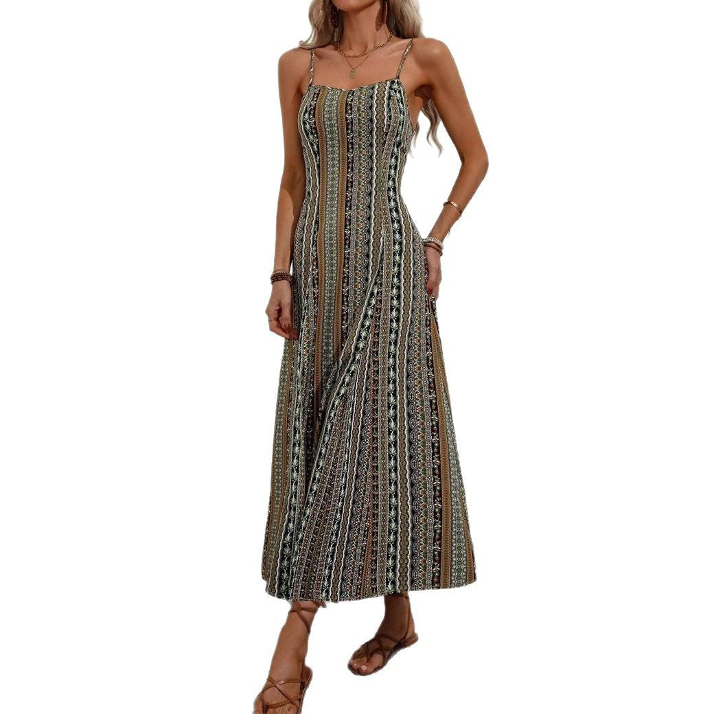 Lune London Bohemian Striped Maxi Dress for Women