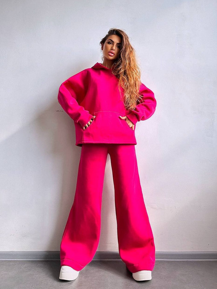 Women's casual hoodie and wide pants set Chic & Stil