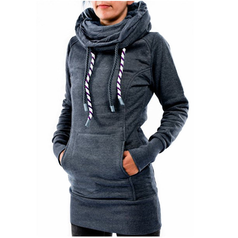 Casual hoodie for women with oversized collar and practical front pocket Lune Londonl