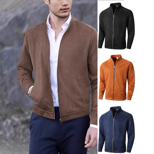 Men's fleece jacket with modern stand-up collar and soft inner lining Lune London