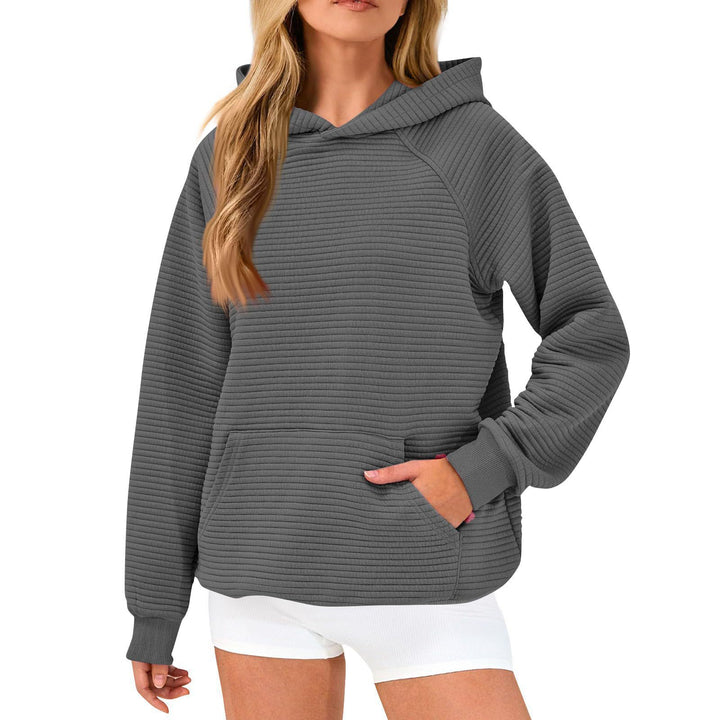 Cozy honeycomb sweater for women with hood and kangaroo pocket Lune London