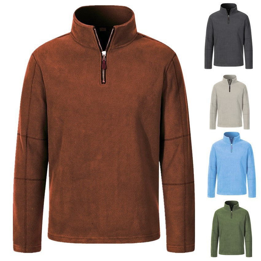 Men's fleece jacket with high collar and practical zipper Lune London