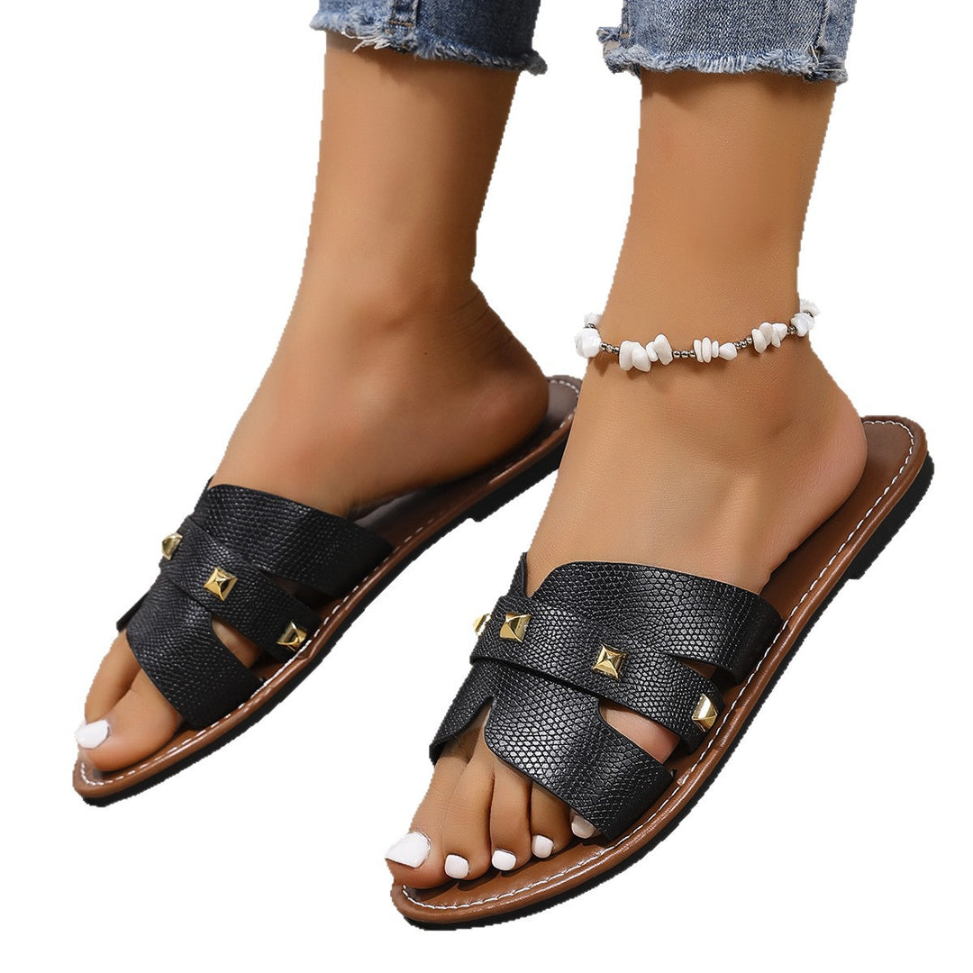 Elegant sandals for ladies with straps and stud accents Lune London