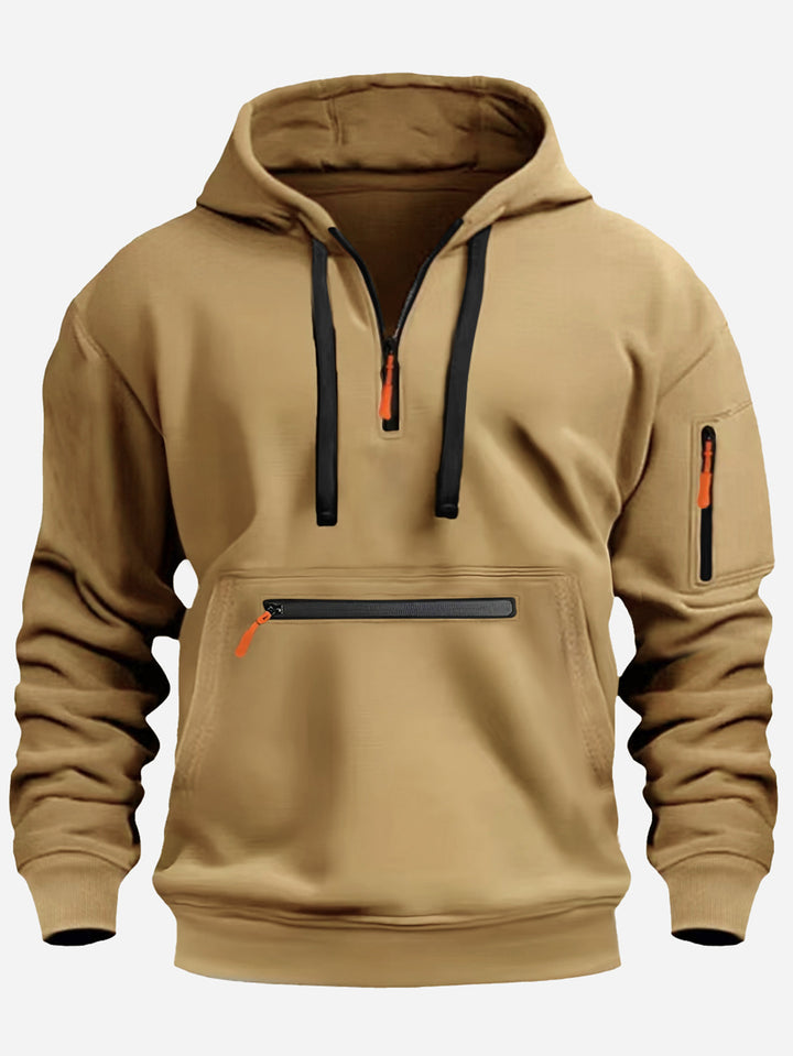 Trendy men's hoodie with practical zip pockets Lune London