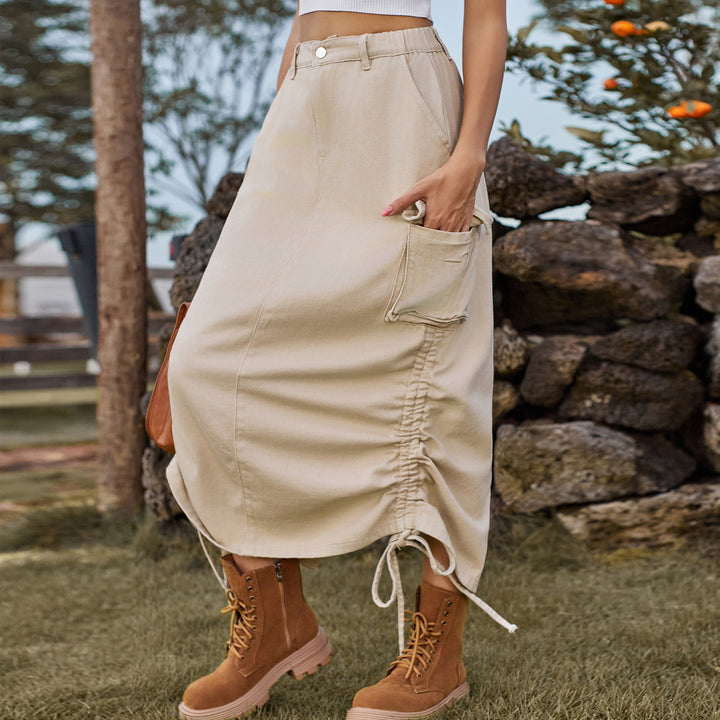 Cargo skirt for women with adjustable waist and practical side pockets Lune London