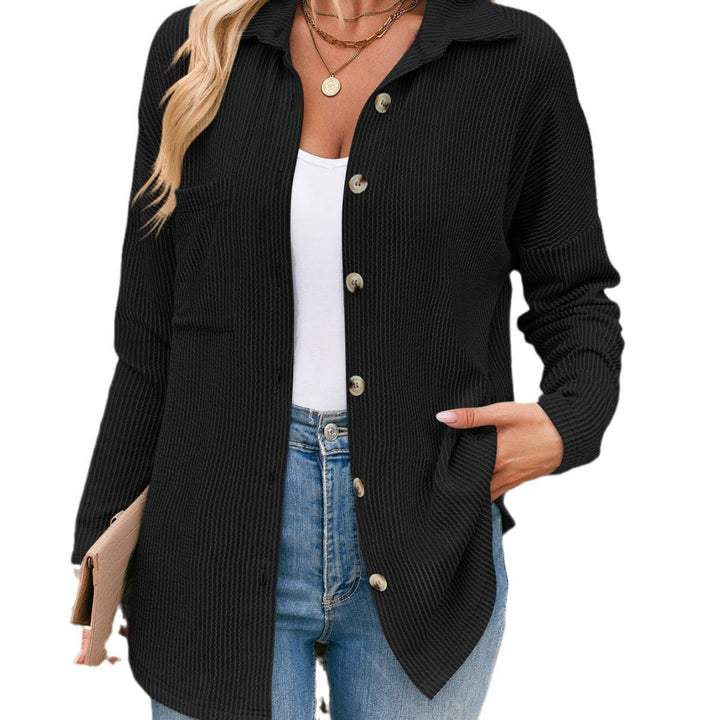 Structured button blouse for women with pockets Lune London