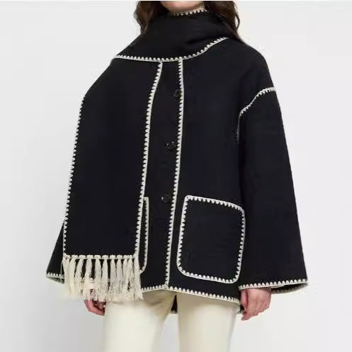 Fringed jacket for women with elegant trim at the hem Lune London