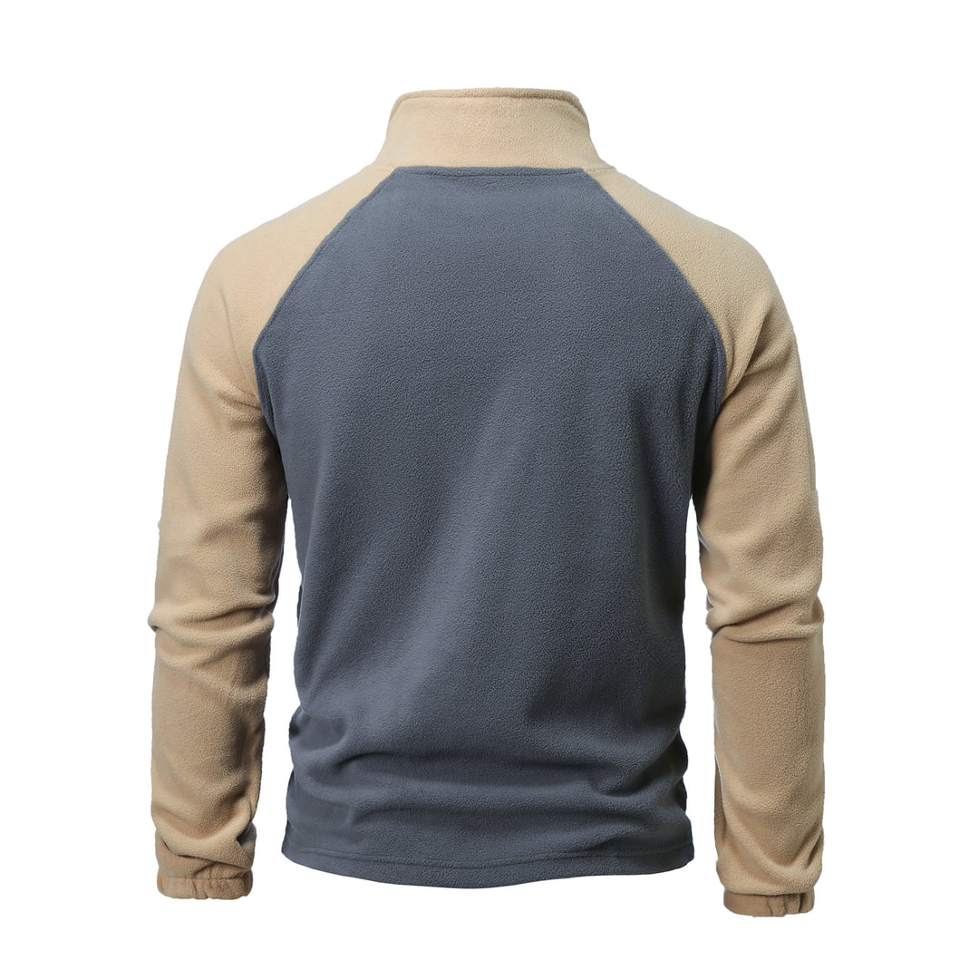 Men's fleece pullover with half-zip and practical pocket design Lune London
