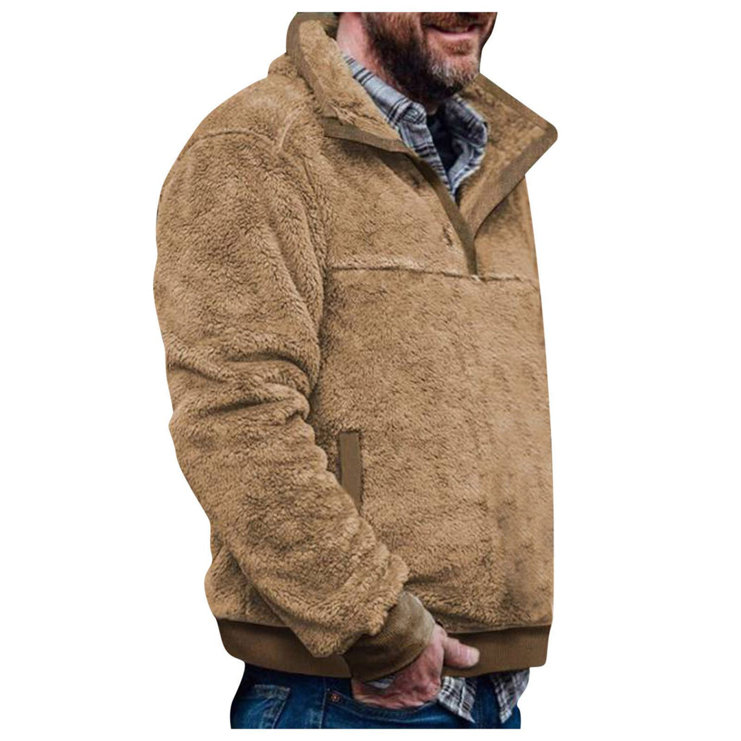 Men's sweater jacket with a colorful geometric design and a practical chest pocket Lune London
