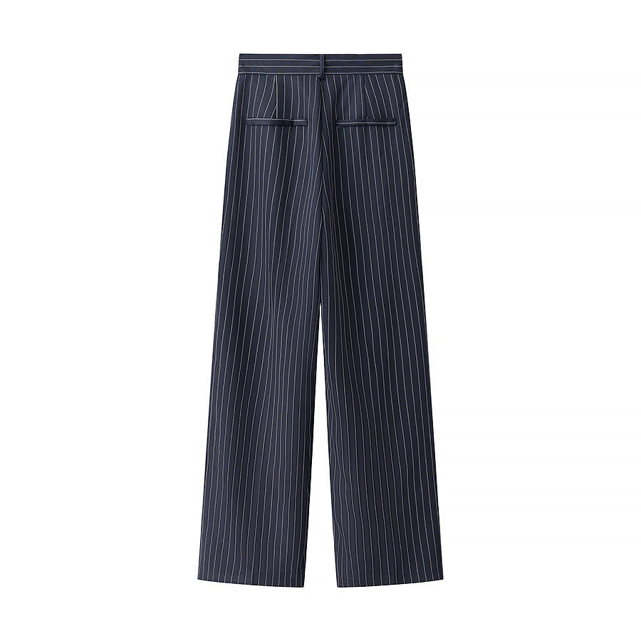 High-waisted fabric pants for women with an elegant striped pattern Lune London