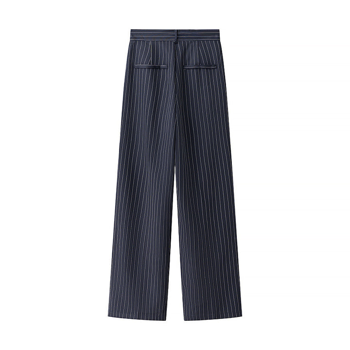 High-waisted fabric pants for women with an elegant striped pattern Lune London