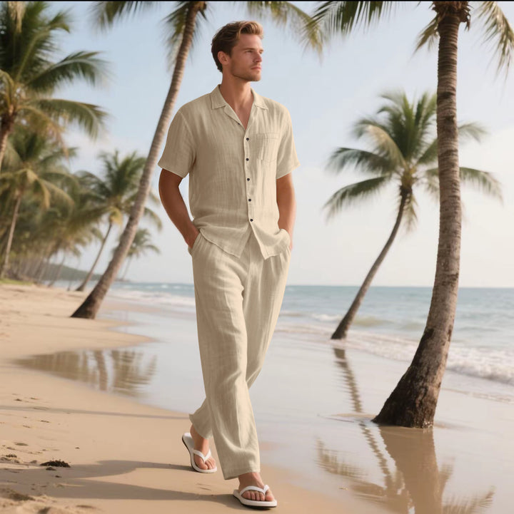 Airy summer set for men with modern shirt and comfortable pants Lune London