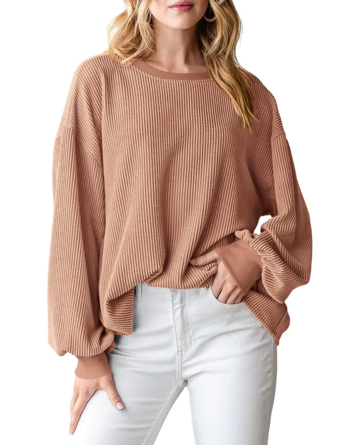 Pull en rib avec des manches amples pour femmes Lune London