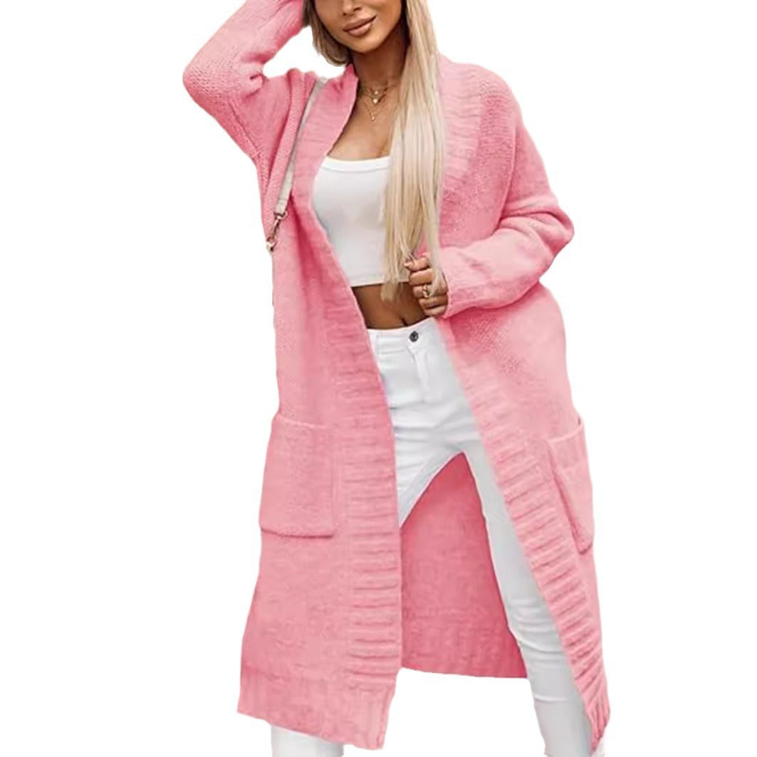 Ladies Large Knit Cardigan with open design and long sleeves Lune London