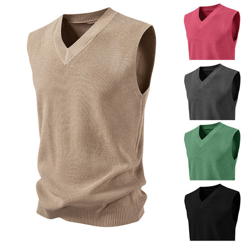 Men's Sleeveless Pullover In Textured Design Lune London