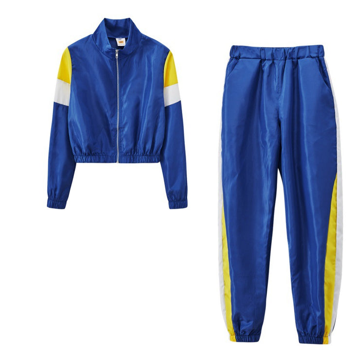 Ladies Trendy Sports Set with Colorblock Design and Elastic Waist Lune London