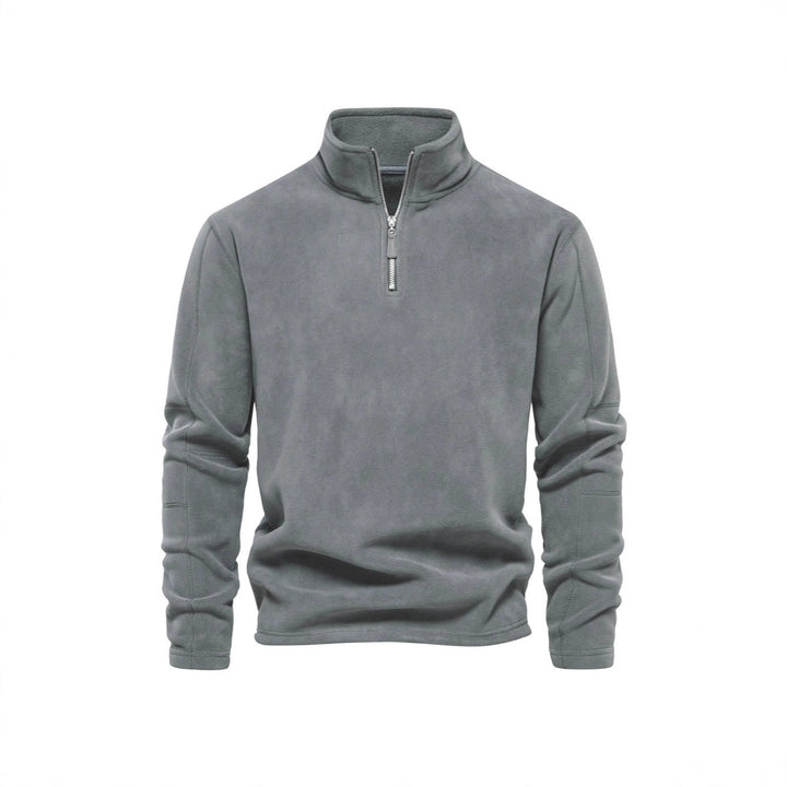 Men's Fleece Pullover with practical zip elements and high collar Lune London