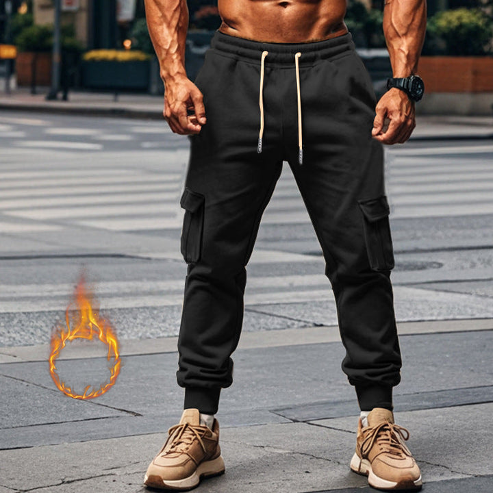 Men's Sporty Cargo Jogging Pants with Elastic Waistband and Practical Pockets Lune London