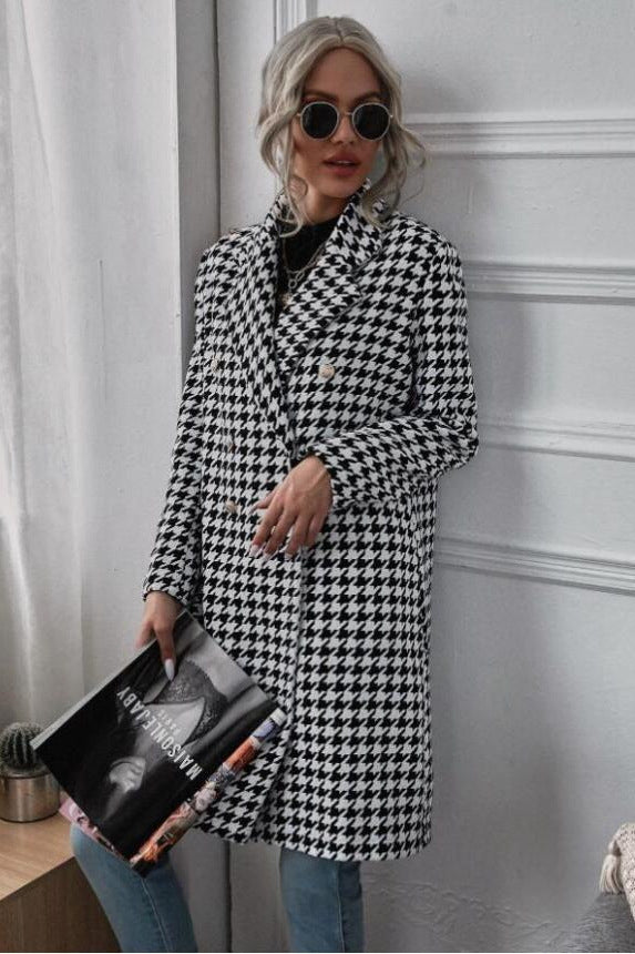 Ladies Elegant Checked Wool Jacket Lune London