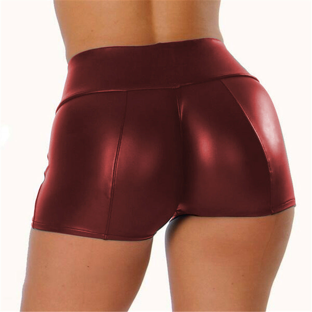 Shiny high-waisted sports shorts for women Lune London