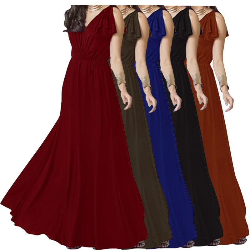 Maxi dress for women with pretty ruffles and an elastic waist Lune London