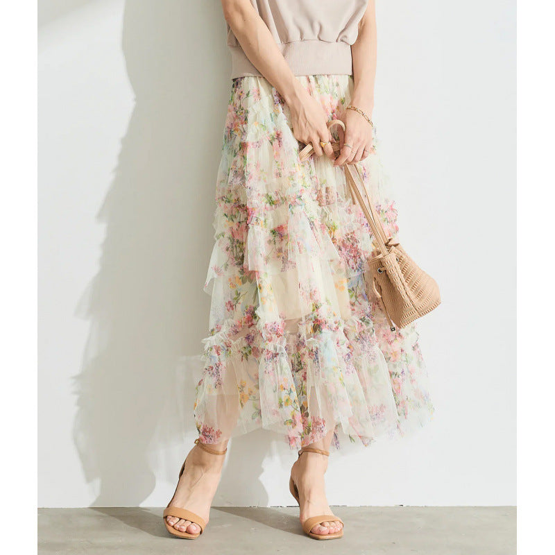 Lune London floral maxi skirt for women