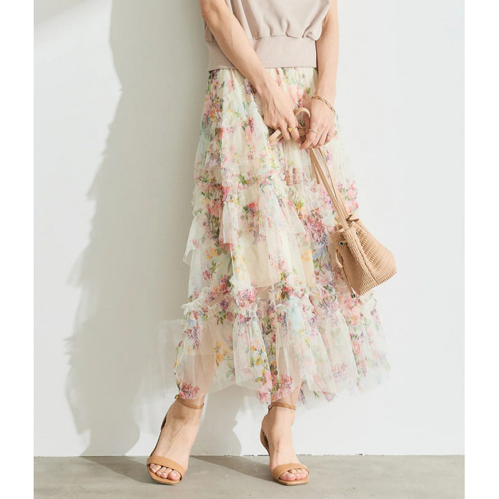 Lune London floral maxi skirt for women