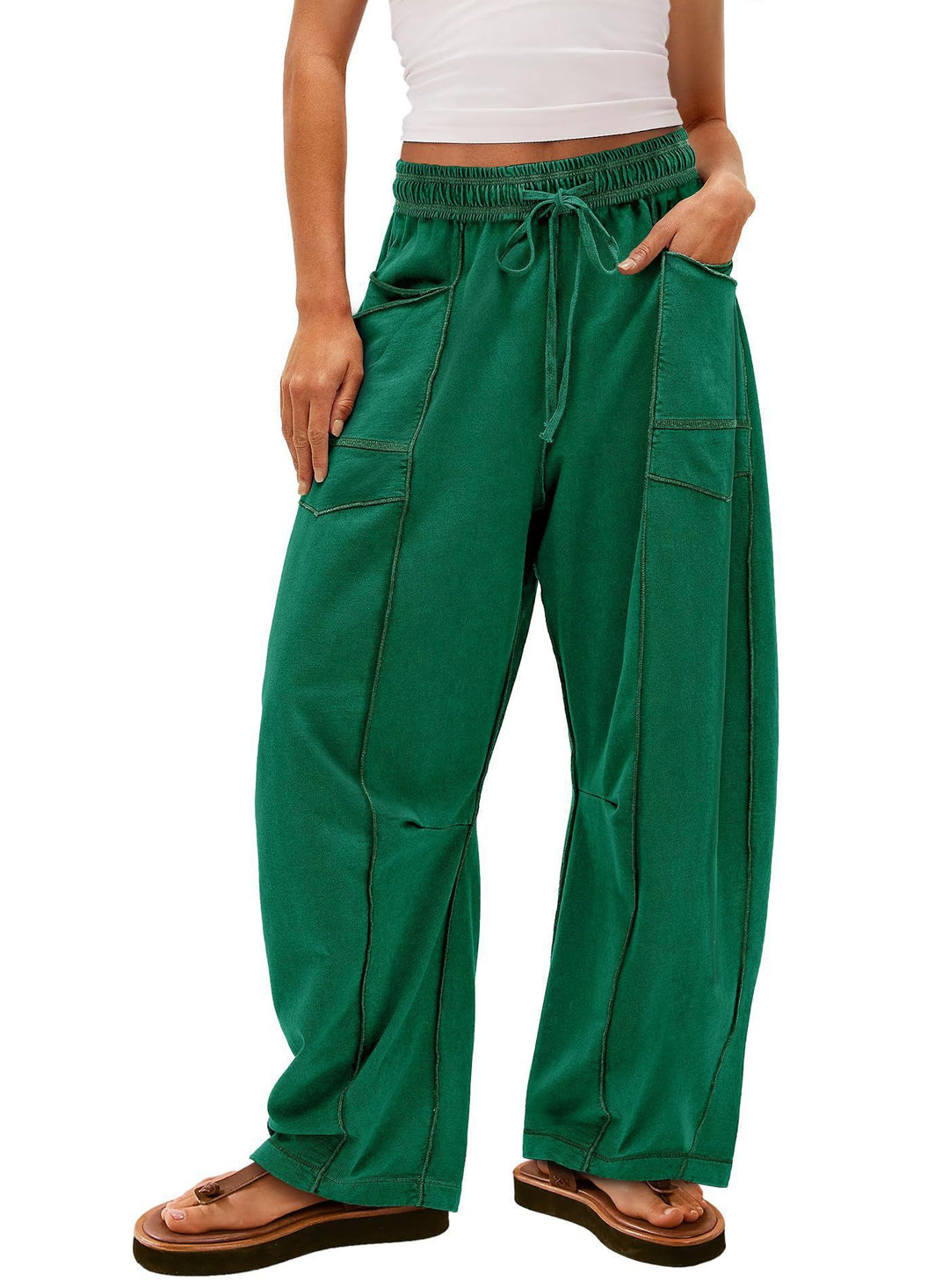 Ladies Comfortable Leisure Pants with Side Pockets Lune London