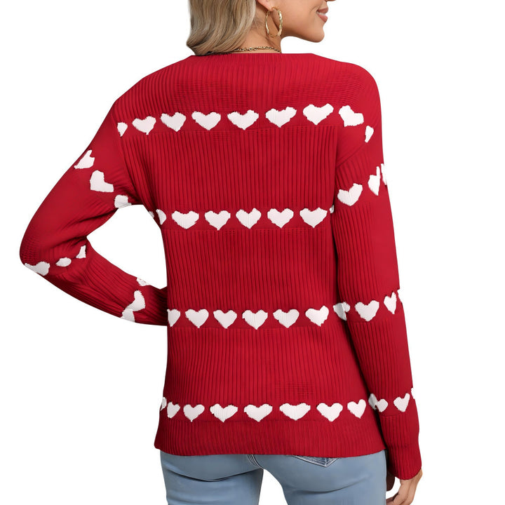 Pull en tricot pour femmes avec motif cœur Chic & Stil