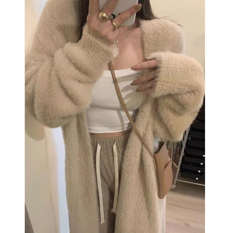Ladies Chunky Knit Long Cardigan Lune London