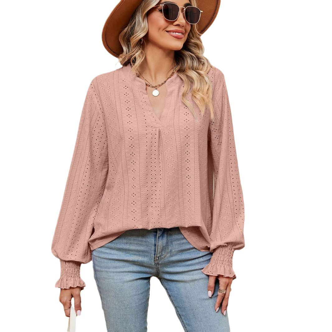 Women's blouse with lace pattern and elegant cut Lune London