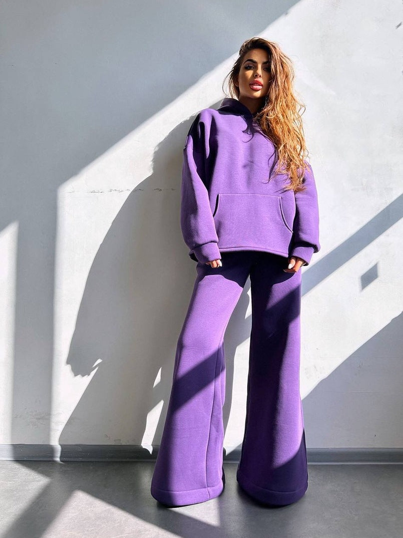 Women's casual hoodie and wide pants set Chic & Stil