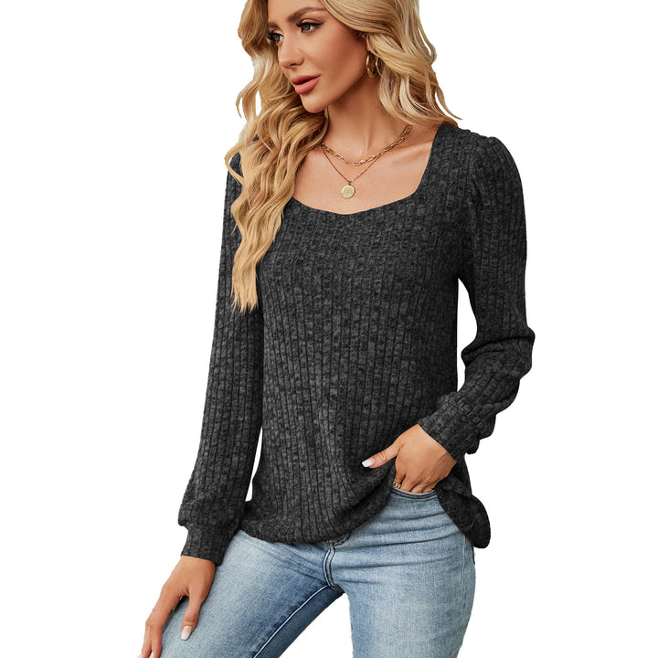 Ladies comfortable knitted sweater in fine textured knit with wide neckline Lune London