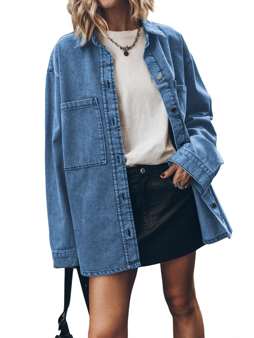 Lady Oversized Denim Shirt Jacket Lune London