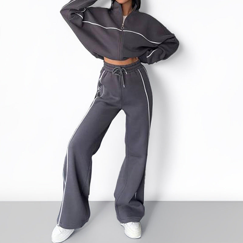 Lune London women's sports outfit with high collar and wide legs